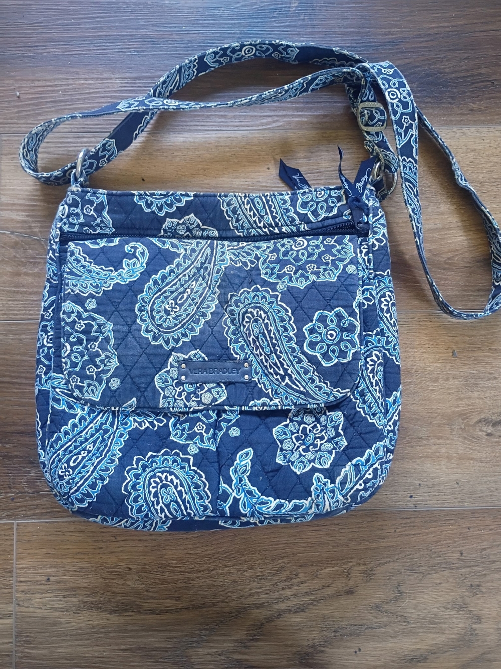 Vera Bradley Navy Paisley Quilted Crossbody Bag